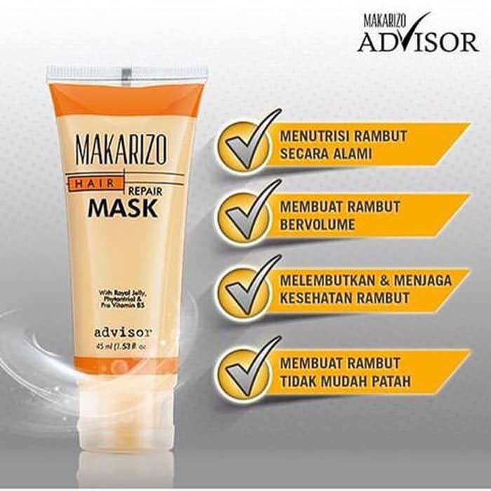 MAKARIZO Repair Hair Mask (BPOM) Sachet, Tube masker rambut rusak (Victoria)