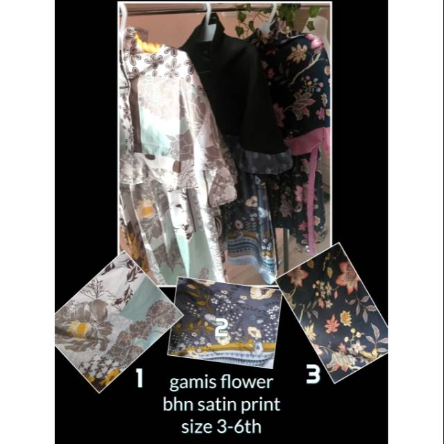 Gamis anak motif bunga