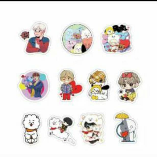 BTS BT21 Sticker isi 60 Anti Air Stiker Line Handphone HP Koper S003