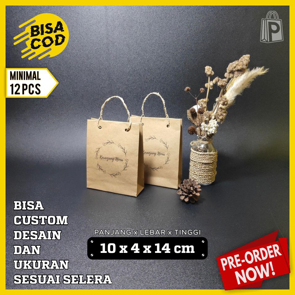 

Tas Kertas Paper Bag KECIL Kemasan Souvenir Pernikahan Murah Desain Custom Sesuai Selera