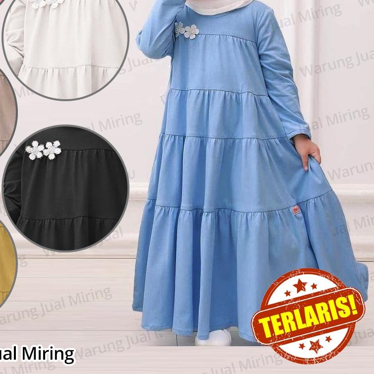 Gamis Anak Princess 3-12 Tahun Model Susun Bahan Voxy Melar Balita Murah Kids Batita Kecil Perempuan