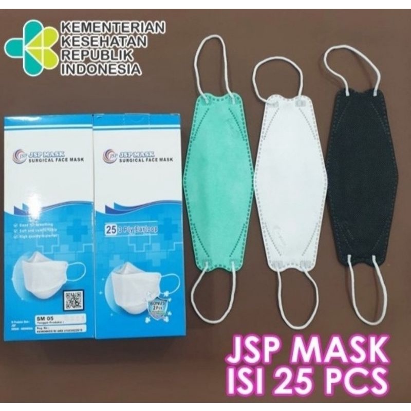 Masker KF94 ISI 25PCS merk JSPmask dapat box. masker original ada emboss + free konektor masker