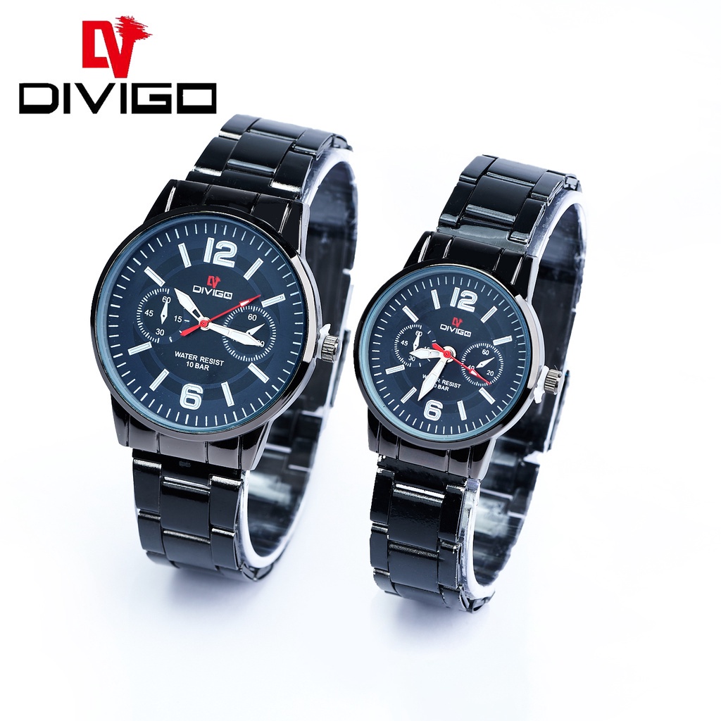 [DGS] Jam Tangan Couple DIVIGO Analog StaintLess 11391 Silver