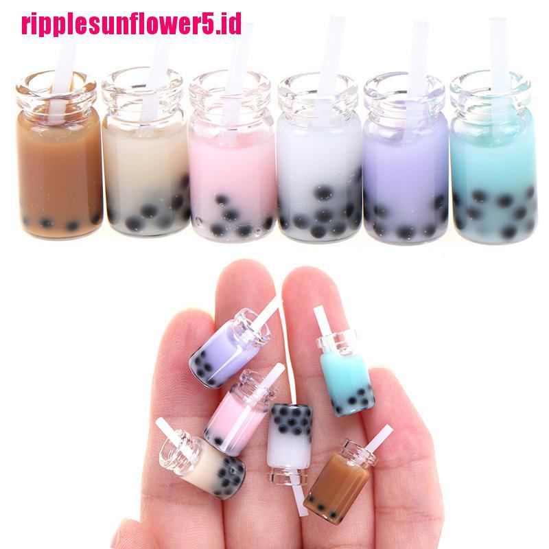 3pcs / Set Mainan Miniatur Gelas Milk Tea Skala 1: 12 Untuk Dekorasi Rumah Boneka