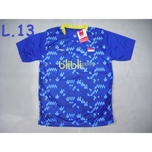 Baju Badminton Baju BADMINTON / BULUTANGKIS Li-Ning L.13 Blue Murah