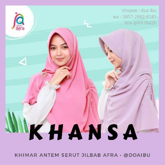 KHANSA Khimar Antem Serut Jilbab Afra