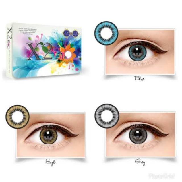 SOFTLENS X2 BIO COLOR NORMAL &amp; MINUS BY EXOTICON 14.5MM / GREY &amp; HAZEL / Soflen Softlen Softlens