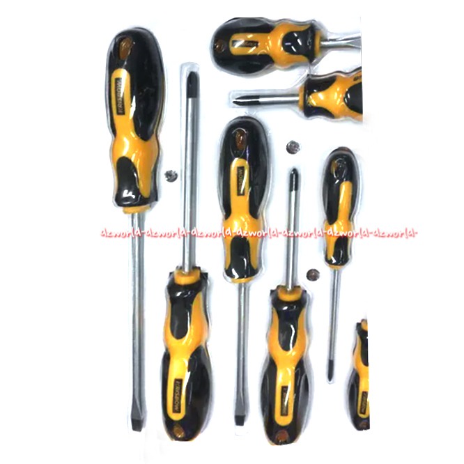 Krisbow Screwdriver Set 8pcs Peralatan Obeng Plus Minus Dengan Handle Pegangan Yang Lembut Kris Screw Driver