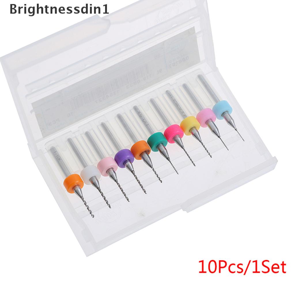 10pcs / Set Papan Sirkuit Pcb Cnc Mini Micro Drill Bits #