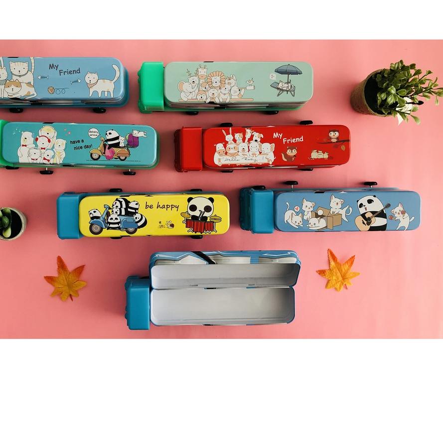 

⚡️Terlaris⚡️ TEMPAT PENSIL KALENG BENTUK BUS + RODA MQ-1592 grosir