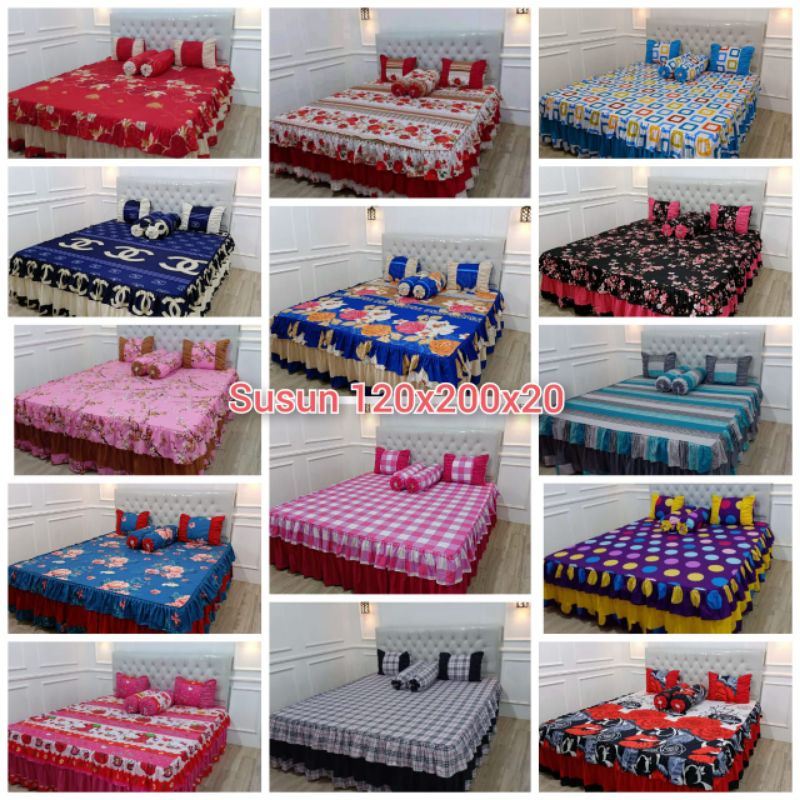 sprei rumbai susun 120x200
