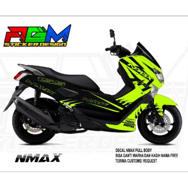 Sticker Decal Yamaha Nmax 150 Old Full Body Motif Carbon Hijau