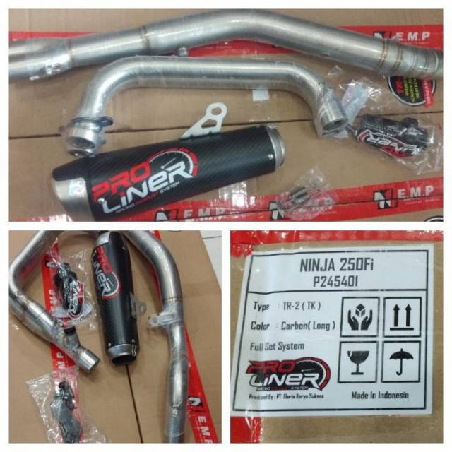 knalpot proliner ninja 250 fi TR-2 carbon long new series original proliner