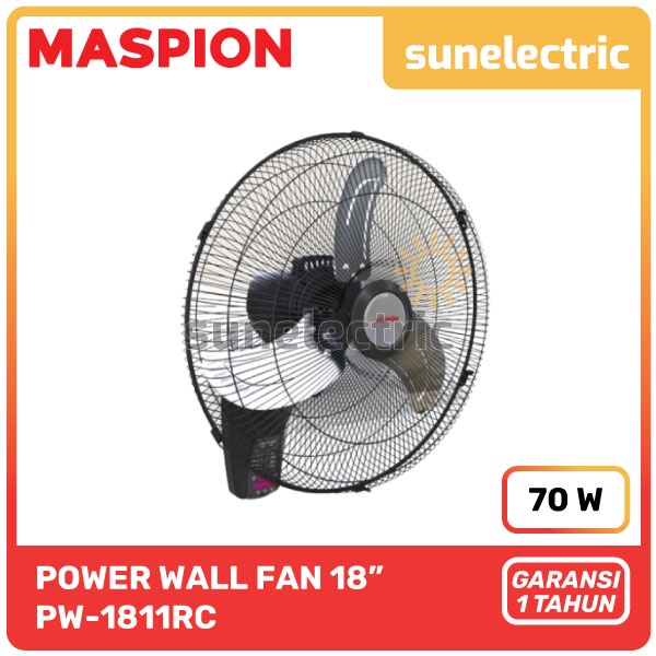 Maspion PW-1811 RC Wall Fan Kipas Angin Dinding / Tembok Power Fan + Remote Control 18 Inch / 18" / 