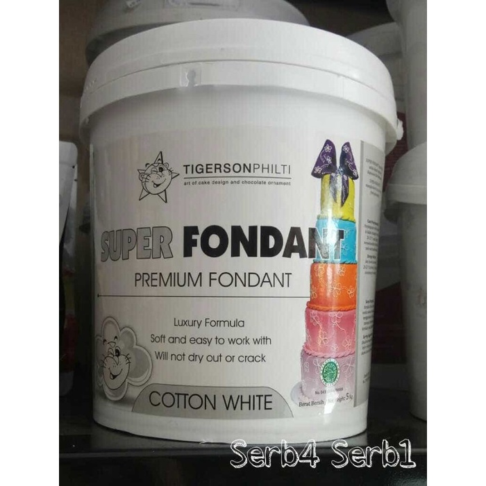 

Tigerson Premium Fondan / Super Fondant/ Icing Sugar per pail 5kg
