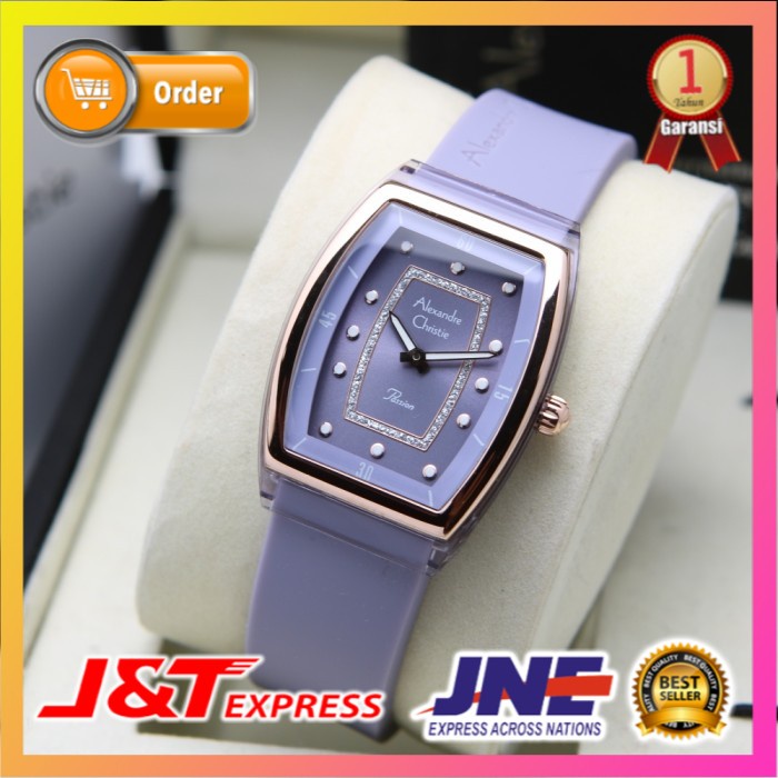 JAM TANGAN ALEXANDRE CHRISTIE ALEXANDER CHRISTIE WANITA CEWEK ORIGINAL ORI AC 2847 ROSEGOLD PURPLE