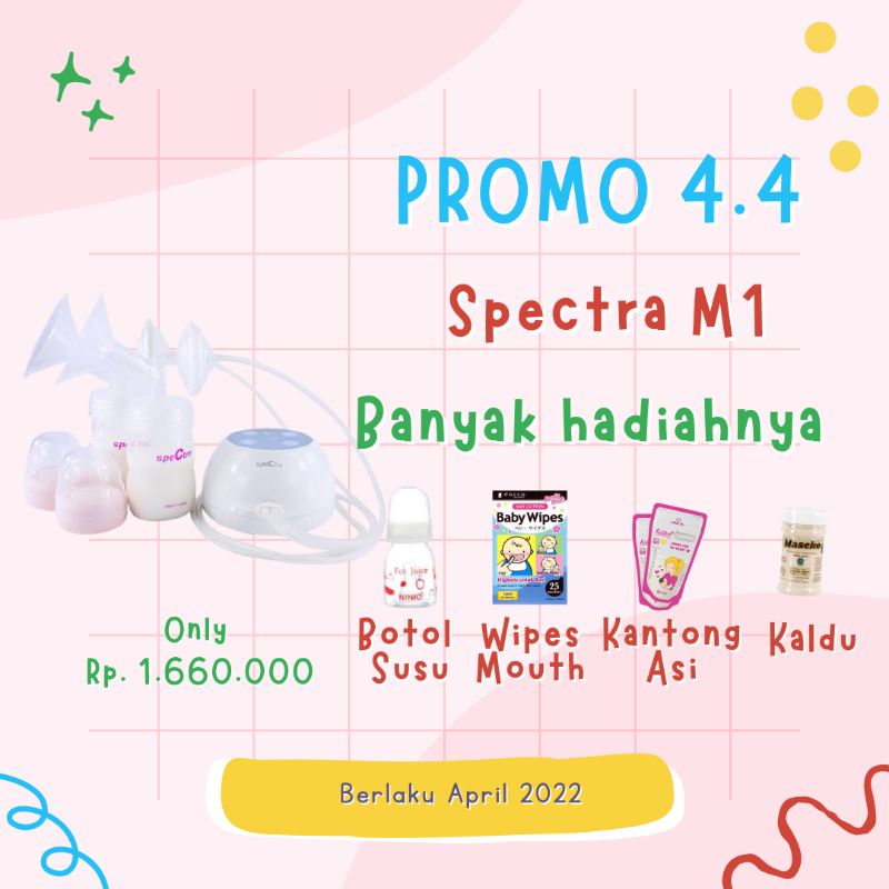 Spectra M1 Dual Pump &amp; Rechargable Breast Pump Electric Perlengkapan Asi Bayi By Mallpompaasi