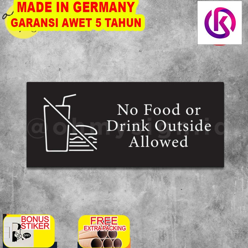 

Terlaris Sign Akrilik No Food or Drink Acrylic Sign Board UV Print Modern