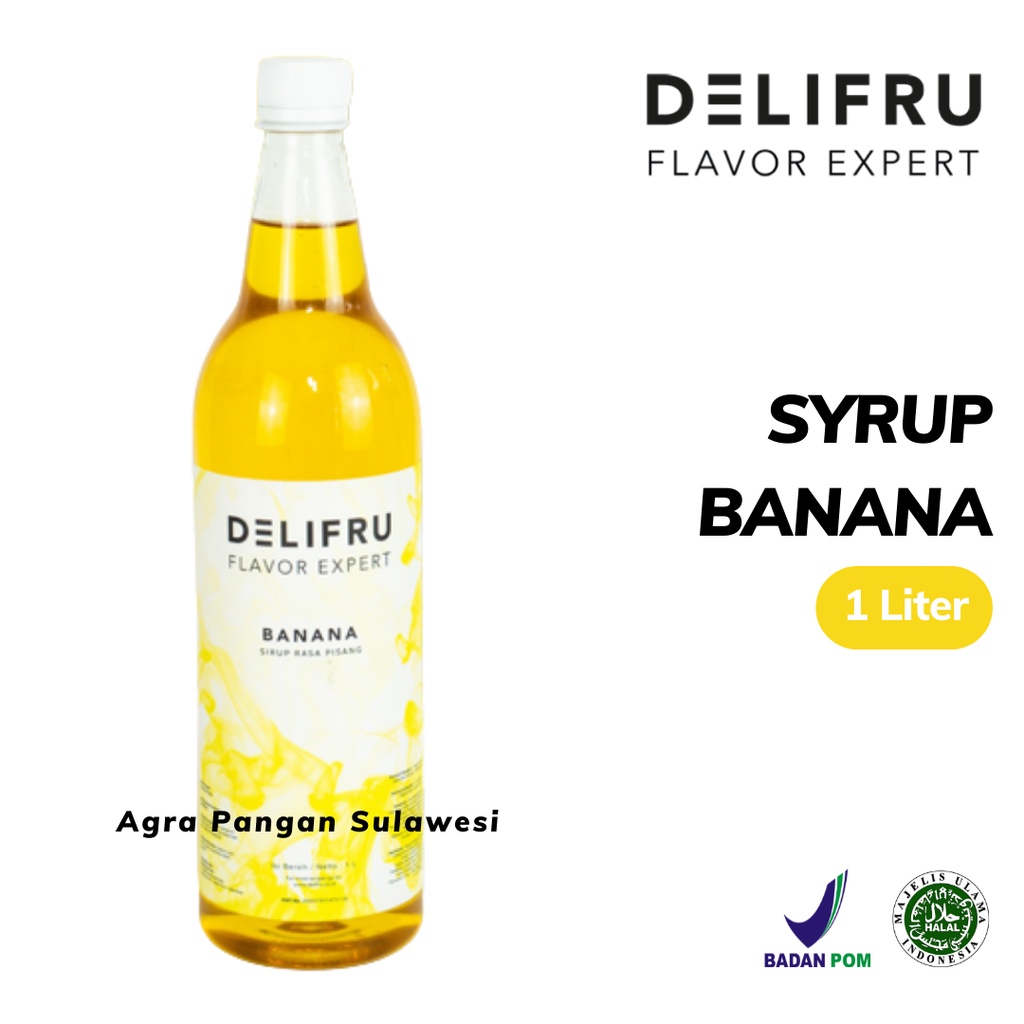 

Syrup BANANA Delifru | Sirup Pisang Buah Premium 1 L 1000 ml | Flavor