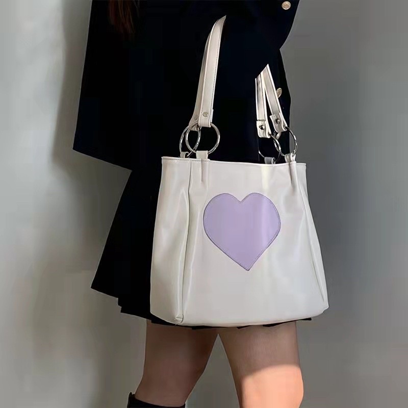 [PO] 하늘 Haneul Heart Tote Bag | tas besar gaya korea motif hati aesthetic santai