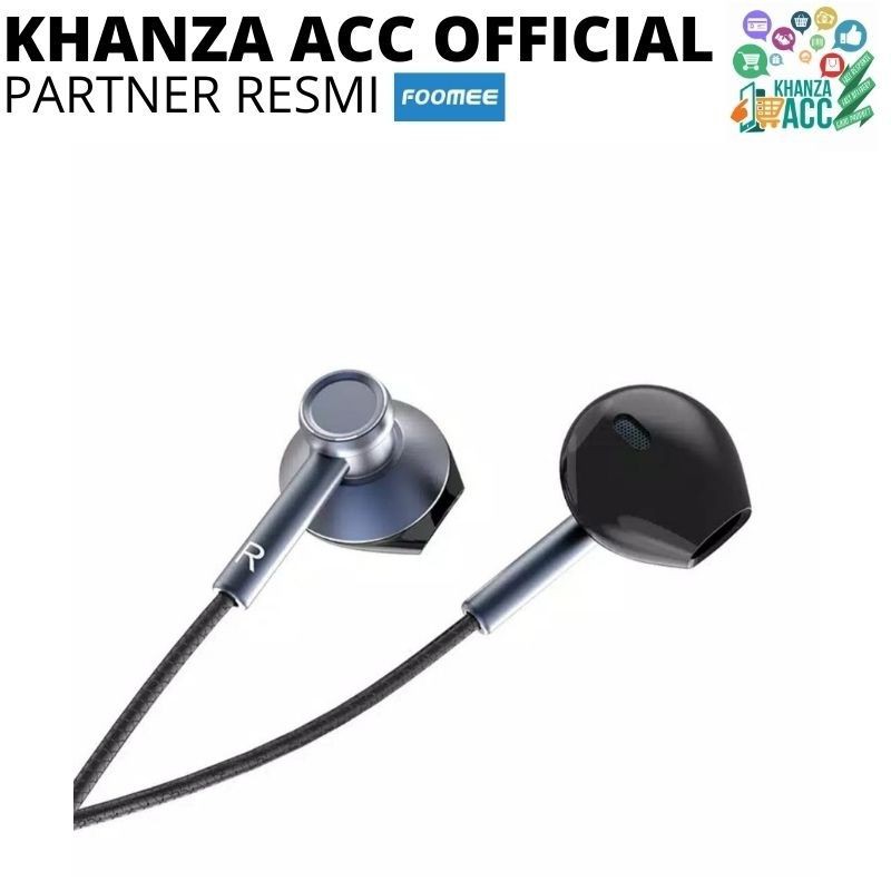 KHANZAACC Foomee QA32 Wired Headset Stylish Metal Earphone