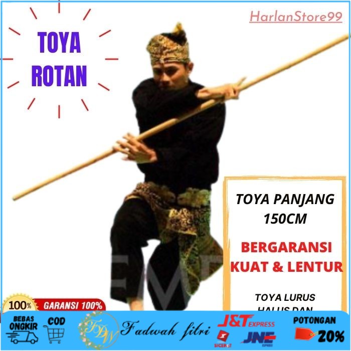 (COD) TOYA ROTAN 150CM TOYA SILAT TONGKAT SILAT TONGKAT WISHU TOYA TONGKAT - Diameter 2CM