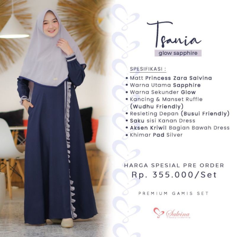 TSANIA SET By Salvina Hijab - Princess Zara Salvina