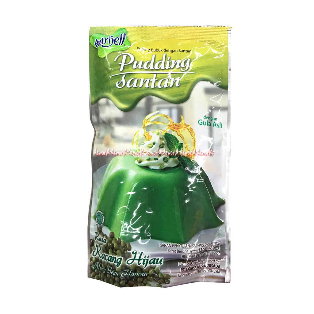 Nutrijell Pudding Santan Kacang Hijau Mung Bean Flavour 130gr Kacang Ijo Puding Instan