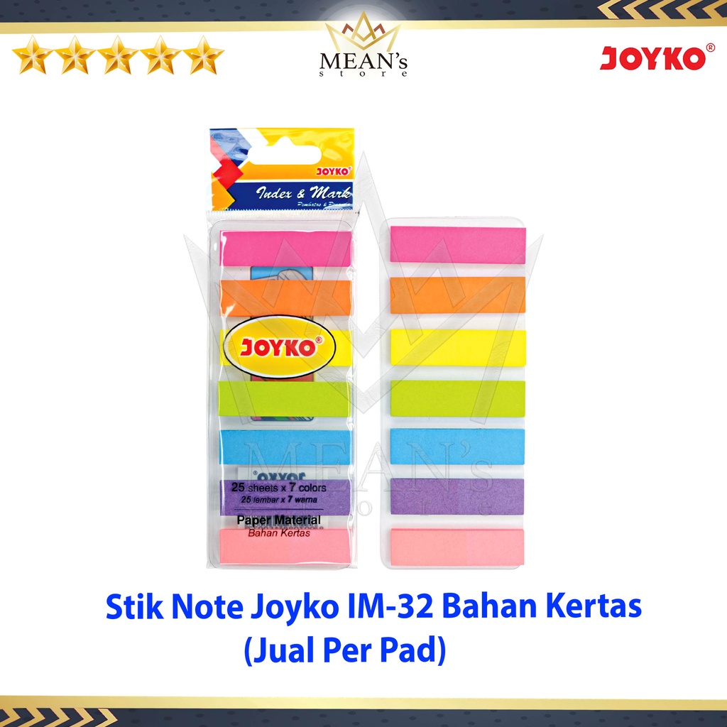 

Sticky Note Joyko IM32 Warna / Memo Stick Kertas / Memo Tempel IM-32