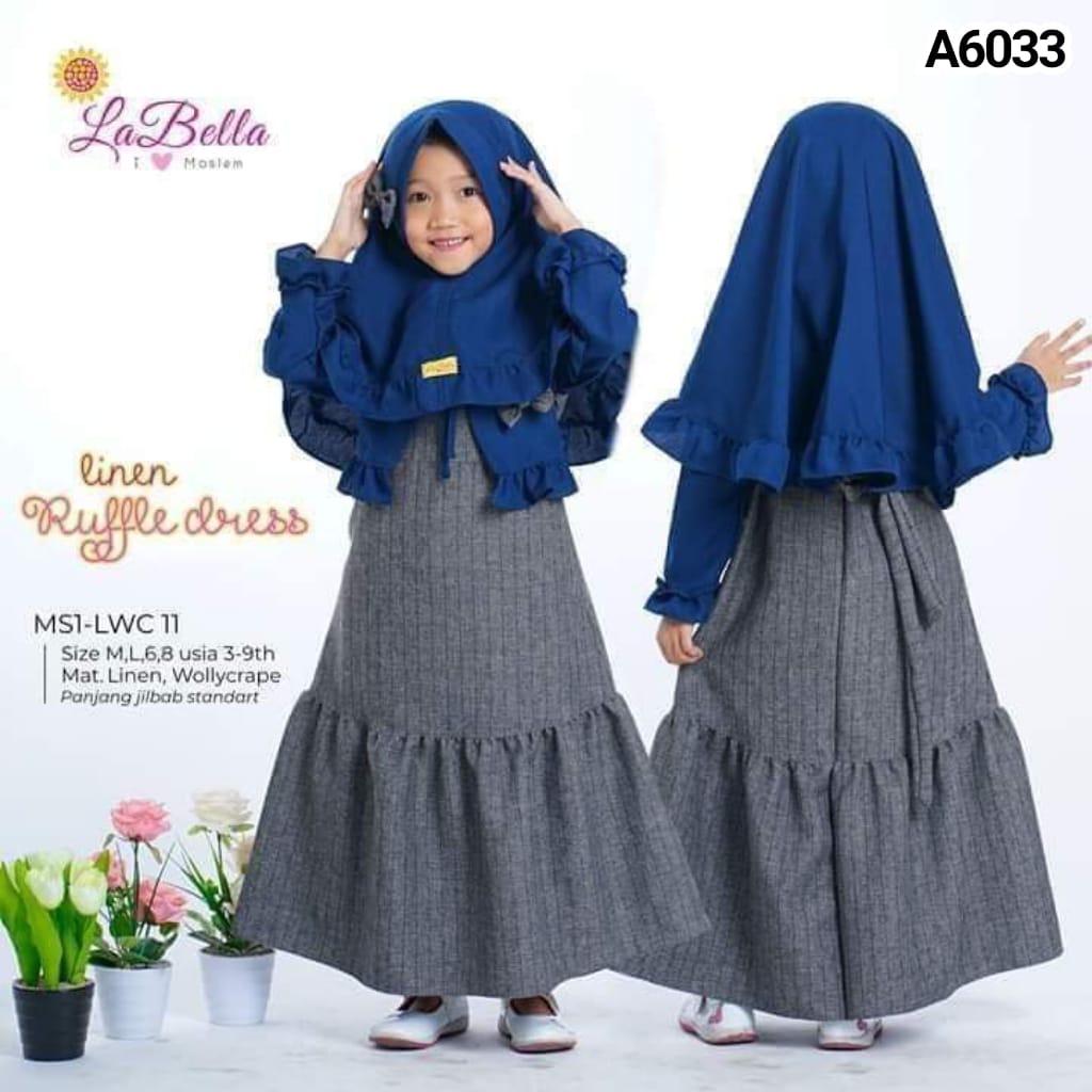 GAMIS ANAK LABELLA LWC NAVY 8-9THN A6033