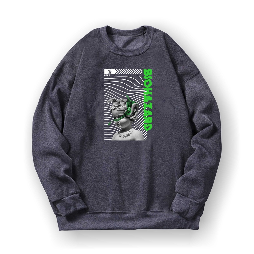 BIOHAZARD Sweatshirt Basic II Sweater Crewneck BIOHAZARD Sz M-XL ( Pria &amp; Wanita )