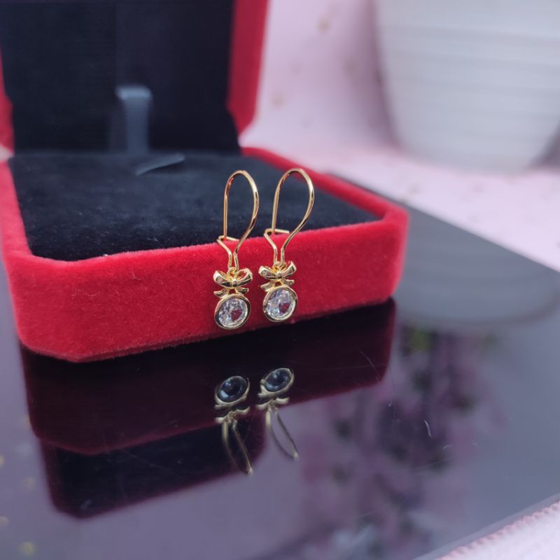 anting dewasa permata 1 pita  jurai yaxiya lapis emas anti karat