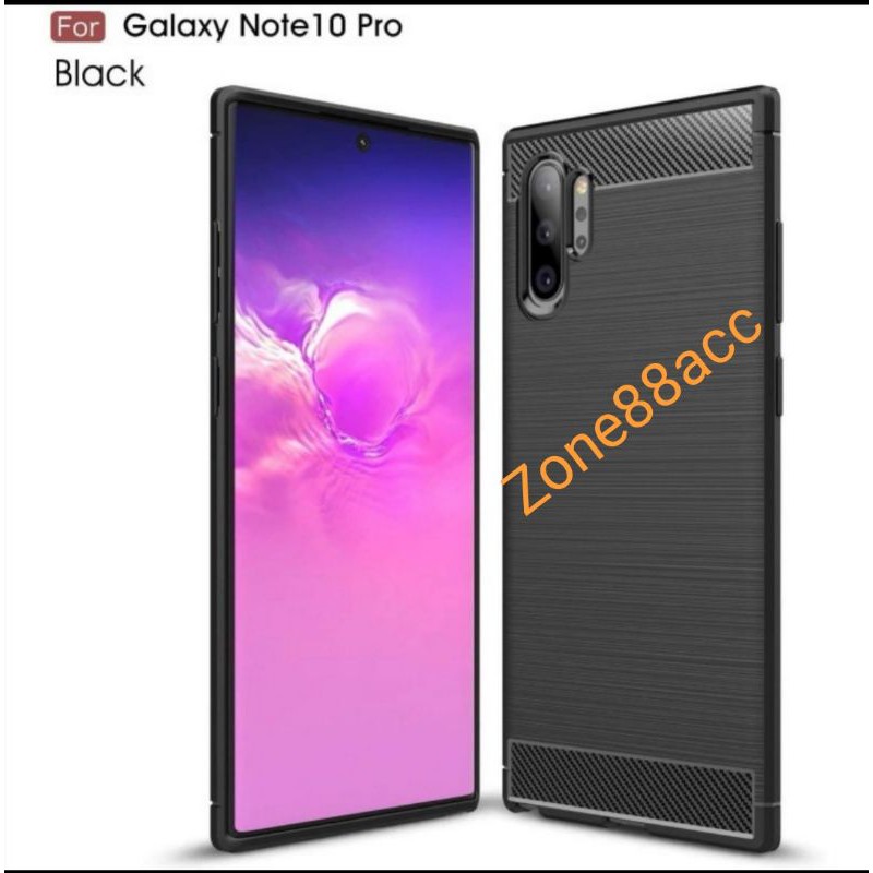 Silicon Case SAMSUNG Note 10+ plus Note 10 Pro Softcase iPAKY Carbon Casing Cover TPU