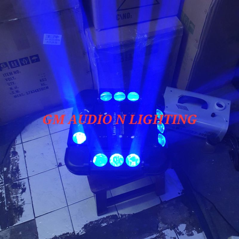 LAMPU PANGGUNG MOVING HEAD SPIDER 12X10W PLUS LASER RG