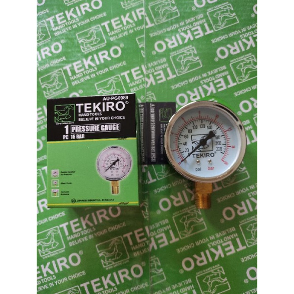 TEKIRO PRESSURE GAUGE 16 BAR PENGUKUR TEKANAN ANGIN 16 BAR MANOMETER