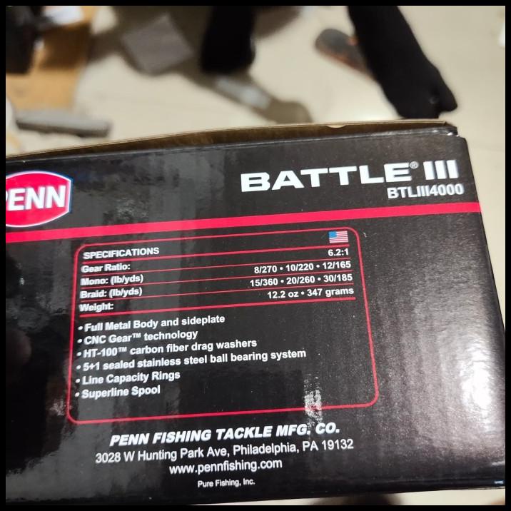 Reel Penn Battle Iii 4000 Power Handel