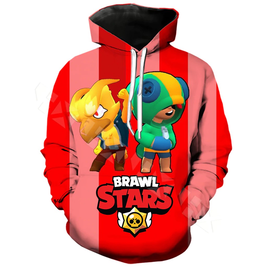 Kid Games Brawl Stars Leon Crow T Shirt Men Clothing Hoodies 3d Print Unisex Sweatshirt Shopee Indonesia