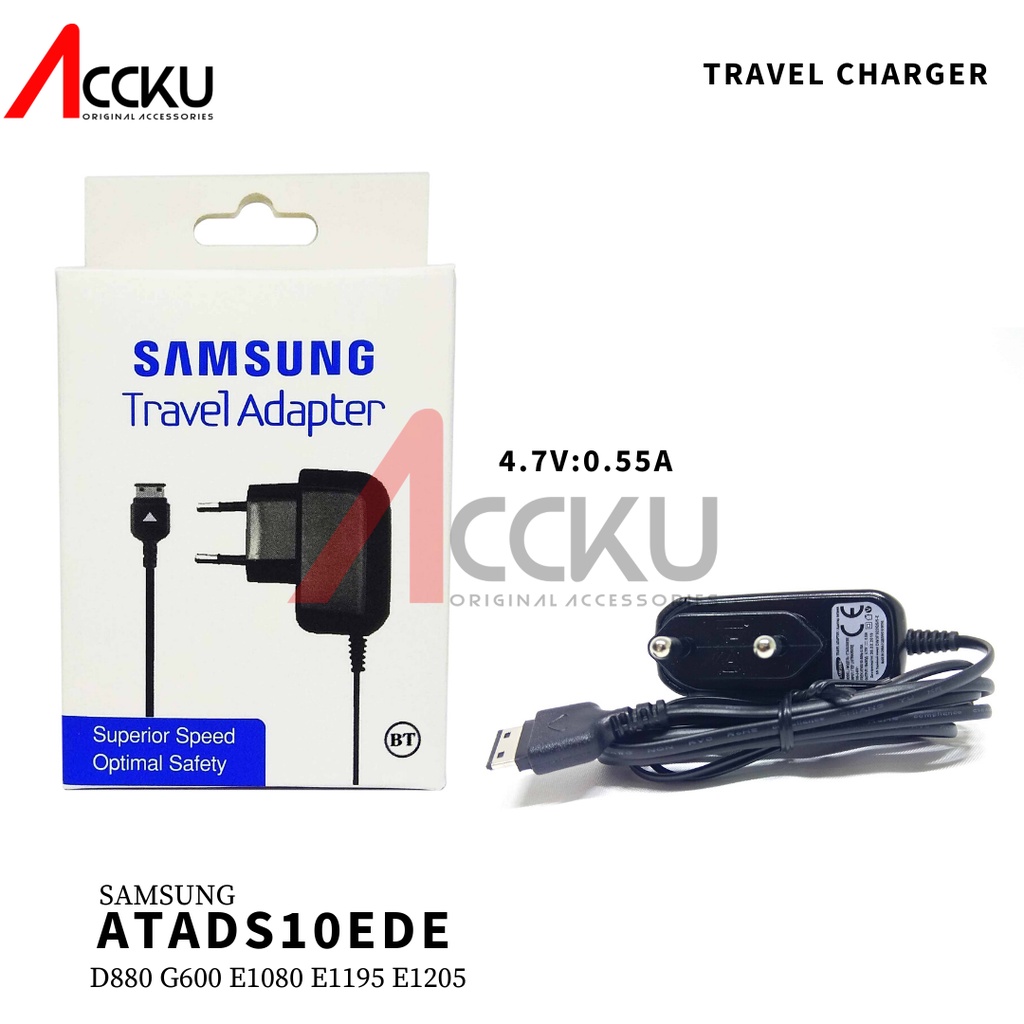 Charger Samsung D880 G600 E1080 E1195 E1205 ATADS10EDE B2700, M3510, M8800, S3030, S3600, S7330, SGH-B100 Original 100%