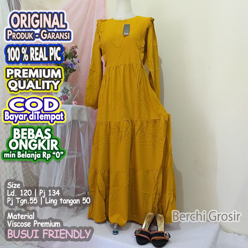 Aikah Polos Rawis Gamis Jumbo Muslim kekinian Lebaran Lilac BigSize