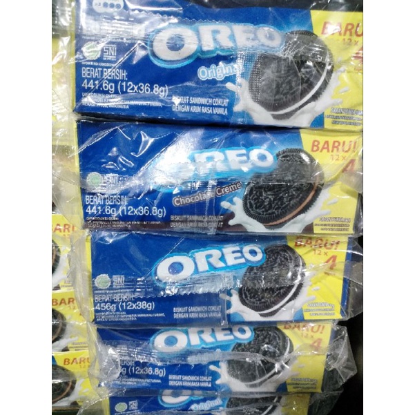 

Oreo biskuit sandwich rasa original dan cream coklat