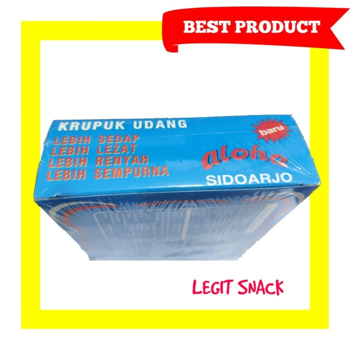 

10cscss Krupuk Udang Aloha Sidoarjo Asli / Kerupul Aloha Mentah Kotak Box Biru Dscscv