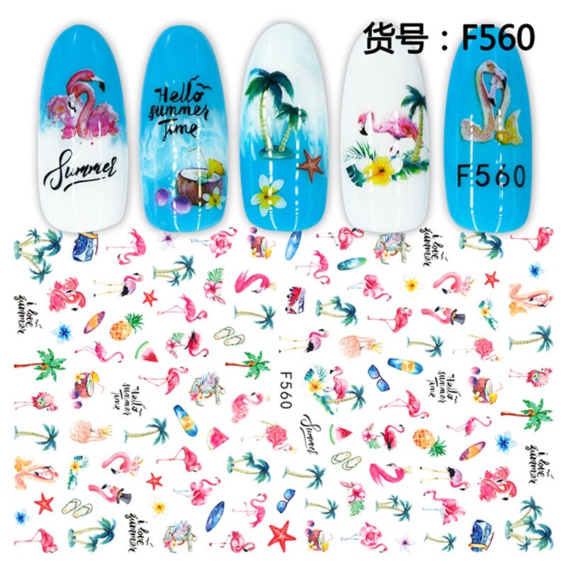 LRC Stiker Kuku Flower Watercolor Art Nail Sticker