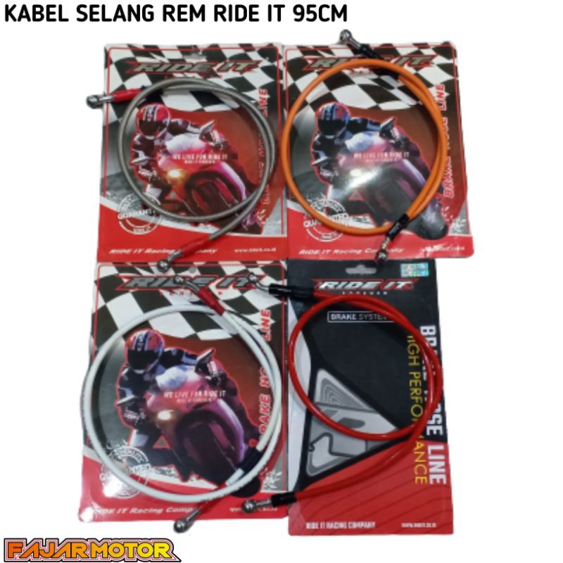 RIDE IT KABEL SELANG REM 95 CM DEPAN MOTOR MATIC  CB150R MP TIGER GL VIXION R15 NINJA BEAT  VARIO MIO  SUPRA JUPITER SATRIA FU