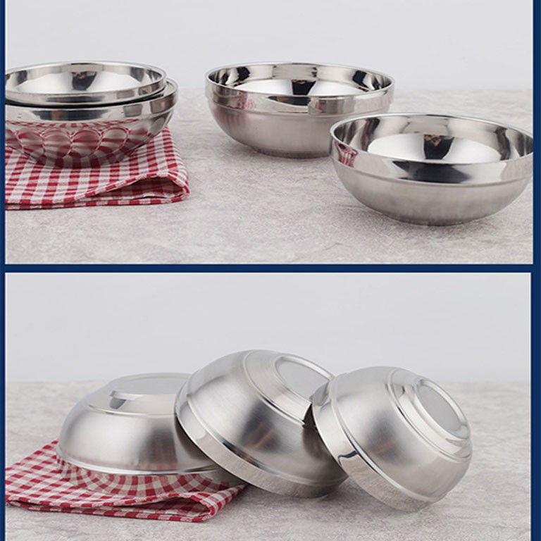 stainless steel double wall bowl anti panas mangkok korea