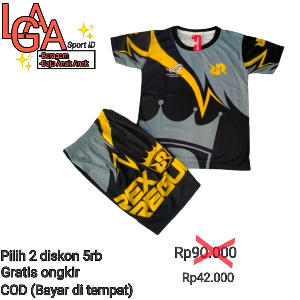 Stelan Anak Laki Laki Baju Anak RRQ Setelan Jersey gaming rrq Koas Rrq 2-12thn