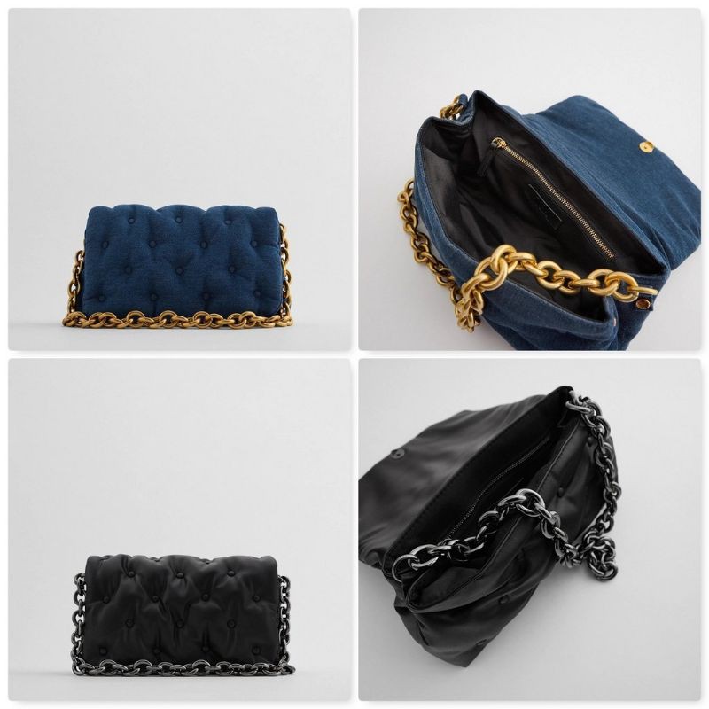 Tas Zara Quilted Warna Denim (BARU)