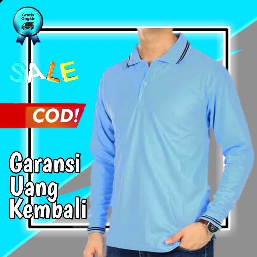 kaos panjang murah kaos polo panjang kaos polos lengan panjang baju kerah pria baju kaos KE152