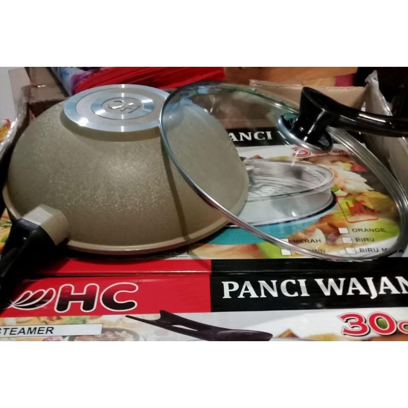 panci wajan granito hc tebal tutupkaca diameter30