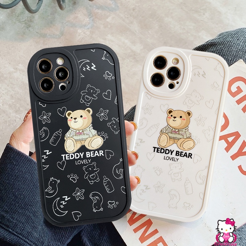 Soft Case Bahan TPU Motif Teddy Bear Untuk OPPO A96 A76 A12 A52 A55 A15s A1K A16K A16 A15 A95 A31 A54 Reno 7Z 5 7 6 4F A9 A5 2020 A733 A3 A52 A7S A16