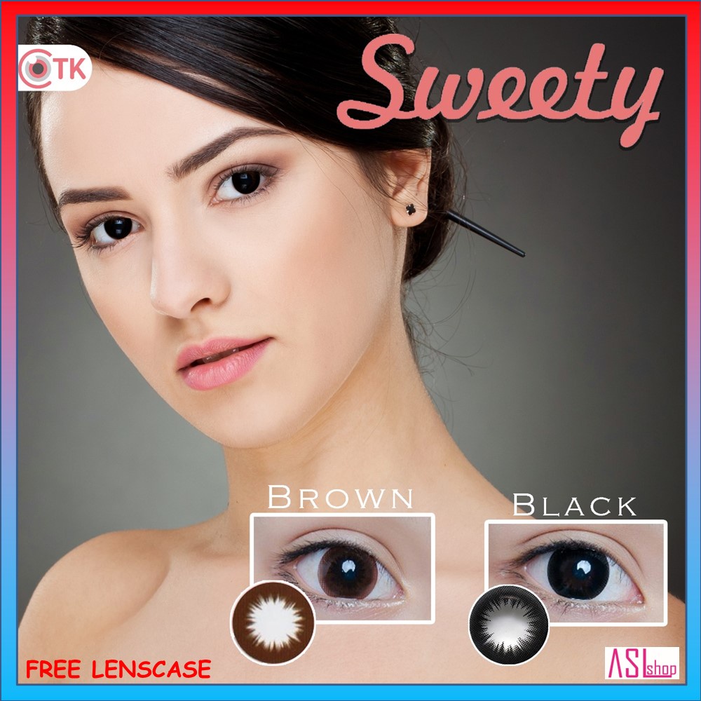 SOFTLENS SWEETY BLACK &amp; BROWN SERIES MINUS (-0.50 s/d -6.00) BY CTK